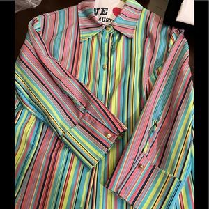 At John sport blouse Beautiful colors that can dress up or dress down.